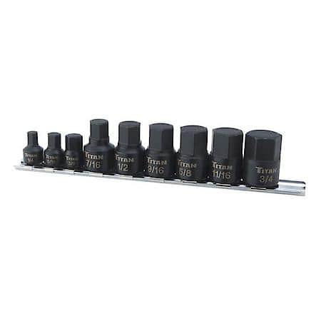 9-Pc 1/4 Dr Stubby Sae Hex Bi