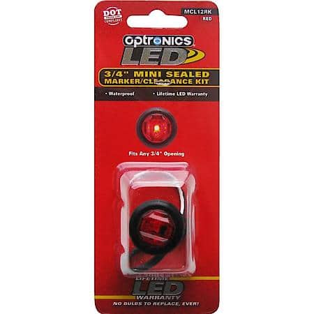 UNI-LITE 3/4" RED LED MARKER/CLEARANCE LIGHTS WITH GROMMET P2 RATED
