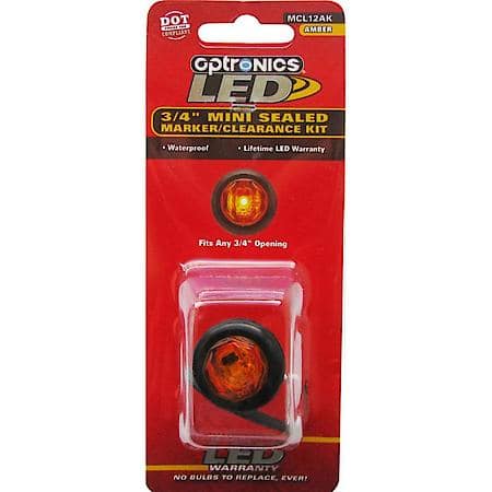UNI-LITE 3/4" AMBER LED MARKER/CLEARANCE LIGHTS WITH GROMMET P2 RATED