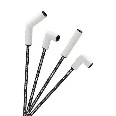 Spark Plug Wire Set - Universal - 180 Deg White Ceramic Boots