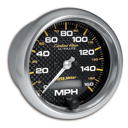 Gauge; Speedometer; 3 3/8"; 160MPH; Electrical Programmable; Carbon Fiber