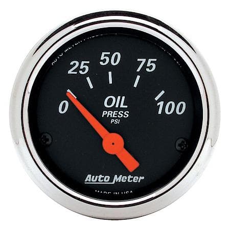 Gauge; Oil Press; 2 1/16"; 100 PSI; Electric; Designer Black