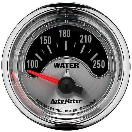 Gauge; Water Temperature; 2 1/16"; 250 Deg. F; Electric; American Muscle