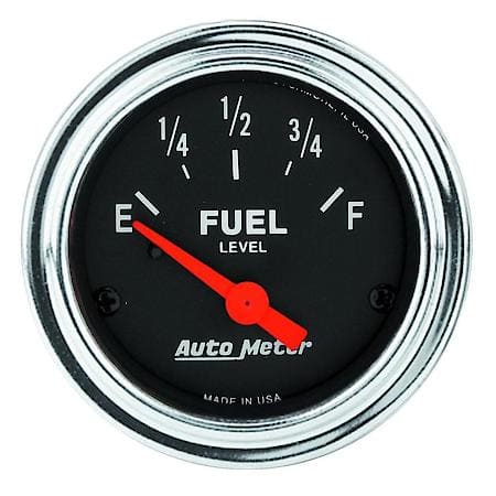Gauge; Fuel Level; 2 1/16"; 0Oe To 30Of; Electric; Traditional Chrome