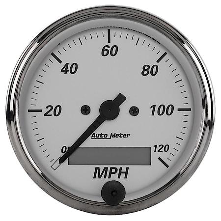 Gauge; Speedometer; 3 1/8"; 120MPH; Electrical Program.; American Platinum