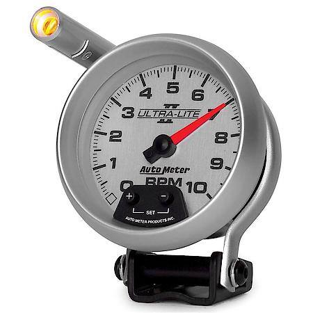 Gauge; Tachometer; 3 3/4"; 10K RPM; Pedestal With Ext. Quick-Lite; Ultra-Lite II