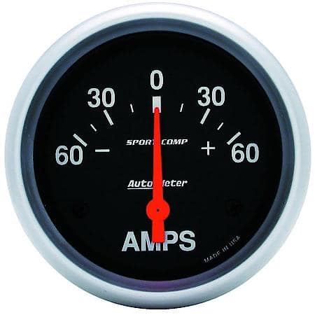 Gauge; Ammeter; 2 5/8"; 60A; Electric; Sport-Comp