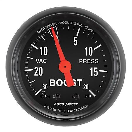 Gauge; Vac/Boost; 2 1/16"; 30Inhg-20 PSI; Mechanical; Z-Series