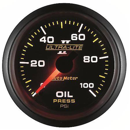 Gauge; Oil Pressure; 2 1/16"; 100 PSI; Mechanical; Ultra-Lite II
