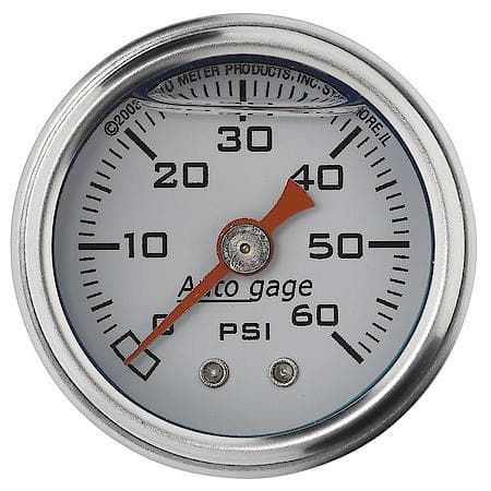 Gauge; Pressure; 1.5" Direct Mnt; 60 PSI; Liquid Filled Mechanical; White; 1/8" NPTF