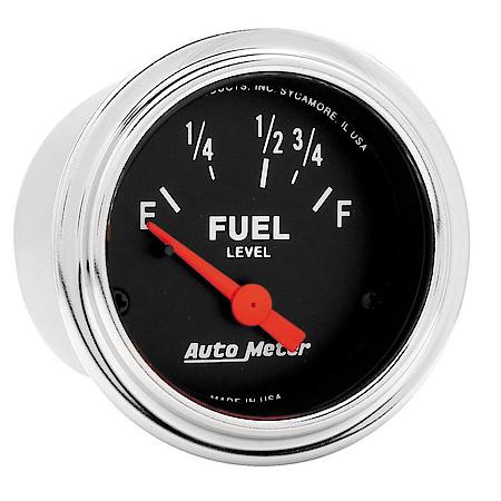 Gauge; Fuel Level; 2 1/16"; 73Oe To 10Of; Electric; Traditional Chrome