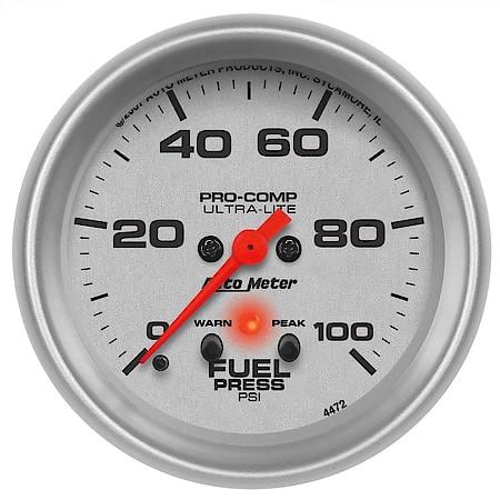 Gauge; Fuel Press; 2 5/8"; 100 PSI; Digital Stepper Motor With Peak/Warn; Ultra-Lite