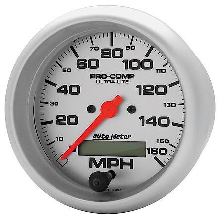 Gauge; Speedo; 3 3/8"; 160MPH; Electrical Program With LCD ODO; Ultra-Lite