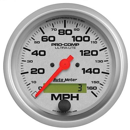 Gauge; Speedo; 3 3/8"; 160MPH; Electrical Program With LCD ODO; Ultra-Lite