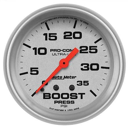 Gauge; Boost; 2 5/8"; 35 PSI; Mechanical; Ultra-Lite