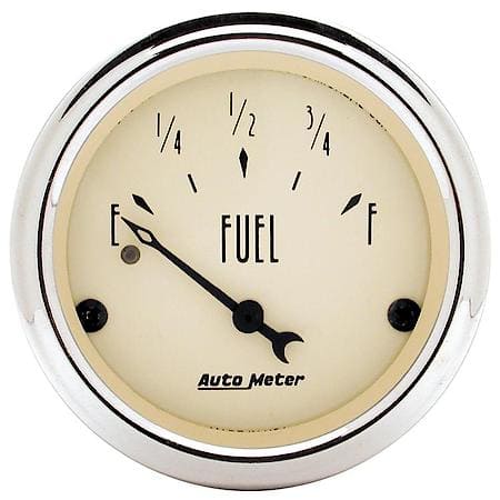 Gauge, Fuel Level, 2 1/16", 240 Ohms E To 33 Ohms F, Electrical, Antique Beige