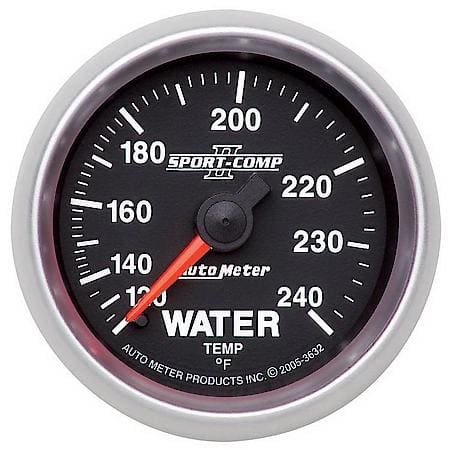 Gauge; Water Temperature; 2 1/16"; 120-240 Deg. F; Mechanical; Sport-Comp II
