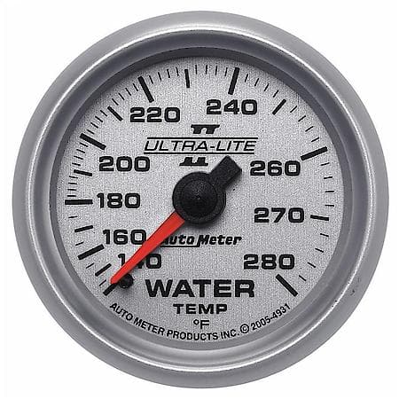 Gauge; Water Temperature; 2 1/16"; 140-280 Deg. F; Mechanical; Ultra-Lite II