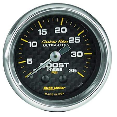 Gauge; Boost; 2 1/16"; 35 PSI; Mechanical; Carbon Fiber