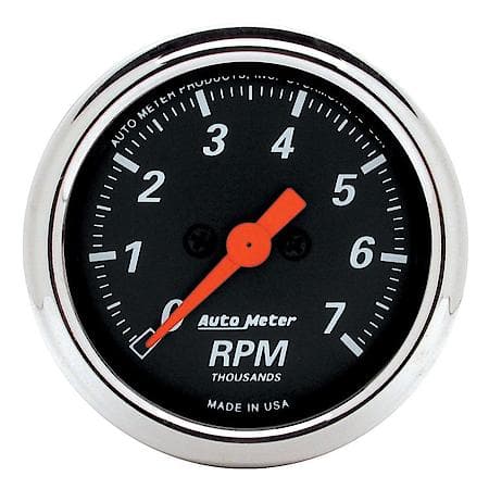 Gauge; Tachometer; 2 1/16"; 7K RPM; In-Dash; Designer Black