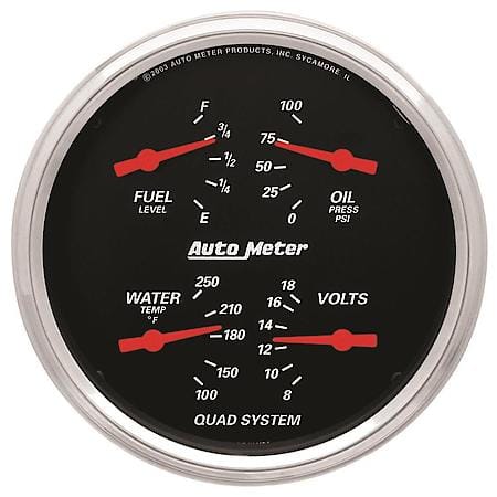 Gauge; Quad; 5"; 0Oe-90Of; Electric; Designer Black