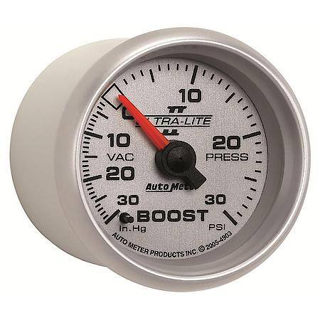 Gauge; Vac/Boost; 2 1/16"; 30Inhg-30 PSI; Mechanical; Ultra-Lite II