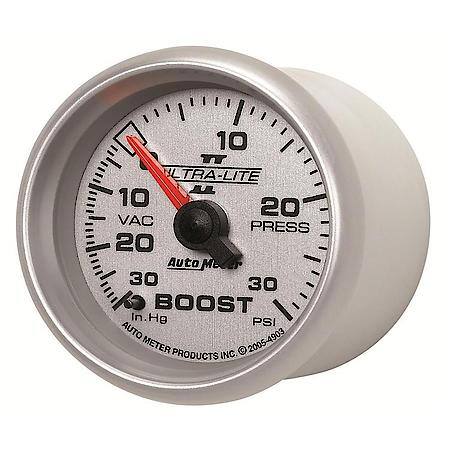 Gauge; Vac/Boost; 2 1/16"; 30Inhg-30 PSI; Mechanical; Ultra-Lite II
