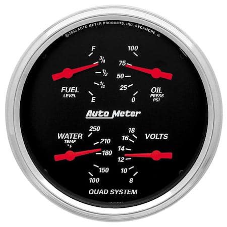 Gauge; Quad; 5"; 240Oe-33Of; Electric; Designer Black