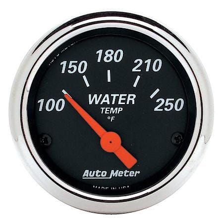 Gauge; Water Temperature; 2 1/16"; 250 Deg. F; Electric; Designer Black