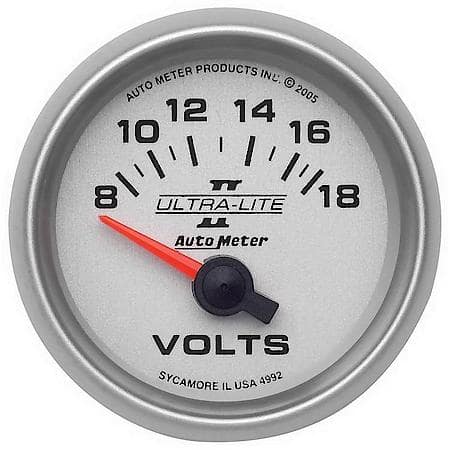Gauge; Voltmeter; 2 1/16"; 18V; Electric; Ultra-Lite II