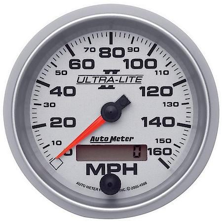 Gauge; Speedometer; 3 3/8"; 160MPH; Electrical Programmable; Ultra-Lite II