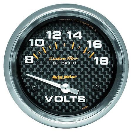 Gauge; Voltmeter; 2 5/8"; 18V; Electric; Carbon Fiber