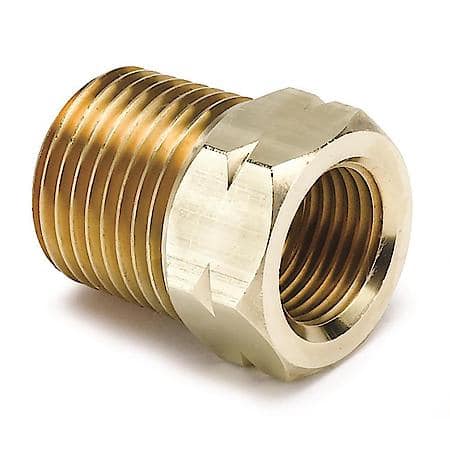 Fitting; Adapter; 1/2" NPT Male; Brass; For Auto Gauge Mechanical Temperature
