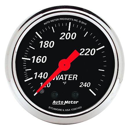 Gauge; Water Temperature; 2 1/16"; 120-240 Deg. F; Mechanical; Designer Black
