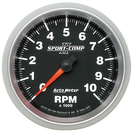 Gauge; Tachometer; 3 3/8"; 10K RPM; In-Dash; Sport-Comp II