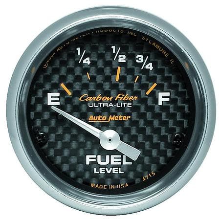 Gauge; Fuel Level; 2 1/16"; 73Oe To 10Of; Electric; Carbon Fiber