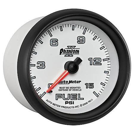 Gauge; Fuel Pressure; 2 5/8"; 15 PSI; Mechanical; Phantom II