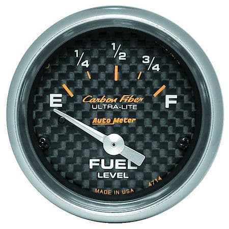 Gauge; Fuel Level; 2 1/16"; 0Oe To 90Of; Electric; Carbon Fiber