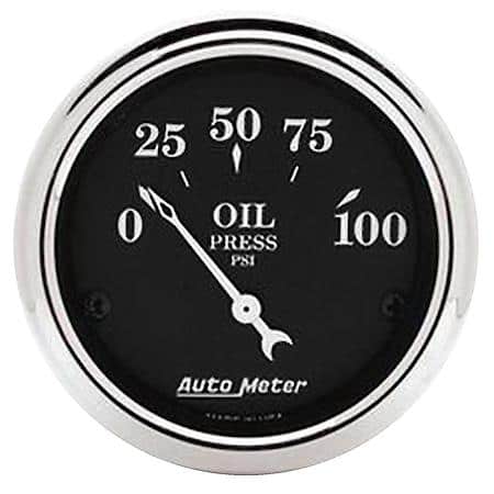 Gauge; Oil Press; 2 1/16"; 100 PSI; Electric; Old Tyme Black