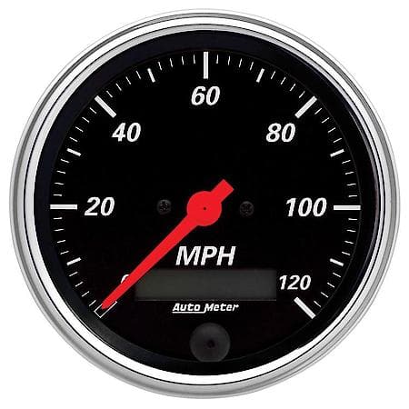 Gauge; Speedometer; 3 3/8"; 120MPH; Electrical Prog. With LCD ODO; Designer Black