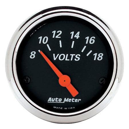 Gauge; Voltmeter; 2 1/16"; 18V; Electric; Designer Black