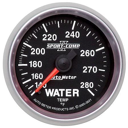 Gauge; Water Temperature; 2 1/16"; 140-280 Deg. F; Mechanical; Sport-Comp II