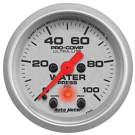 Gauge; Water Pressure; 2 1/16"; 100 PSI; Stepper Motor With Peak/Warn; Ultra-Lite