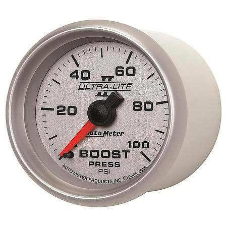 Gauge; Boost; 2 1/16"; 100 PSI; Mechanical; Ultra-Lite II