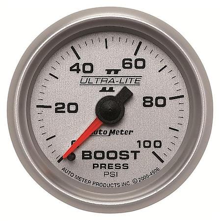 Gauge; Boost; 2 1/16"; 100 PSI; Mechanical; Ultra-Lite II