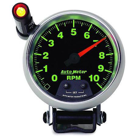 Gauge; Tachometer; 3 3/4"; 10K RPM; Pedestal With Ext. Quick-Lite; Gs