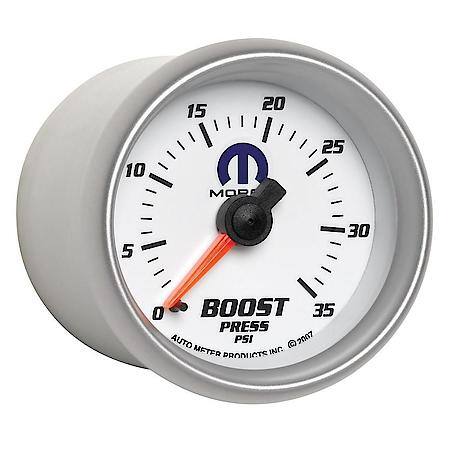 Gauge; Boost; 2 1/16"; 35 PSI; Mechanical; White; Mopar