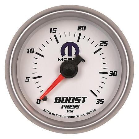 Gauge; Boost; 2 1/16"; 35 PSI; Mechanical; White; Mopar