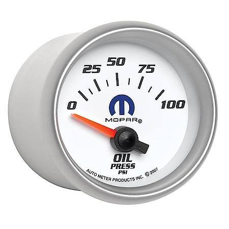 Gauge; Oil Pressure; 2 1/16"; 100 PSI; Electric; White; Mopar