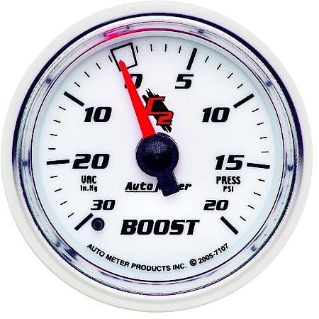 Gauge; Vac/Boost; 2 1/16"; 30Inhg-20 PSI; Mechanical; C2